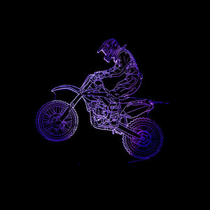 New Style Motorcycle 3D Lamp Seven Color Visual Stereoscopic Lamp LED Gradual Change Touch Remote Control Visual Lamp 3D Desk Lamp - Zambeel