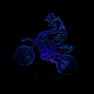 New Style Motorcycle 3D Lamp Seven Color Visual Stereoscopic Lamp LED Gradual Change Touch Remote Control Visual Lamp 3D Desk Lamp - Zambeel