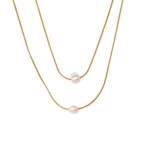 New Stylish 18k Gold Pearl Necklace - Zambeel