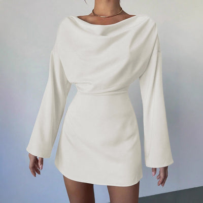 New Stylish And Elegant Long - sleeve Patchwork Dress - Zambeel