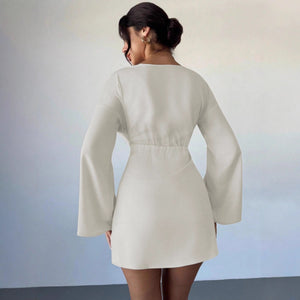 New Stylish And Elegant Long - sleeve Patchwork Dress - Zambeel