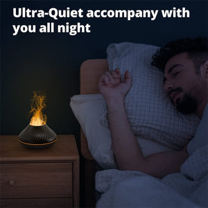 New Volcanic Flame Aroma Diffuser Essential Oil Lamp 130ml USB Portable Air Humidifier With Color Night Light Mist Maker Fogger LED Light - Zambeel