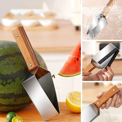 New Watermelon Splitter Watermelon Cutting Artifact 430 Stainless Steel Cutting Piece Splitter Household Melon Triangle Cutting Knife Fruit Knife Kitchen Gadgets - Zambeel