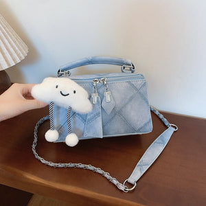 Niche Korean Style Box Elegant Texture Chain Handbag Shoulder Messenger Bag - Zambeel