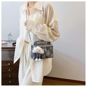 Niche Korean Style Box Elegant Texture Chain Handbag Shoulder Messenger Bag - Zambeel