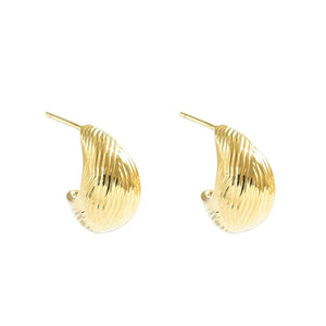 Niche Women's Ear Studs Geometric Pleated Lines - Zambeel