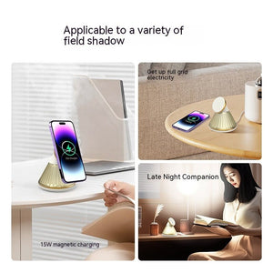 Night Table Lamp 15W Wireless Charger Magnetic Fast Wireless Seat - Zambeel