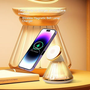 Night Table Lamp 15W Wireless Charger Magnetic Fast Wireless Seat - Zambeel