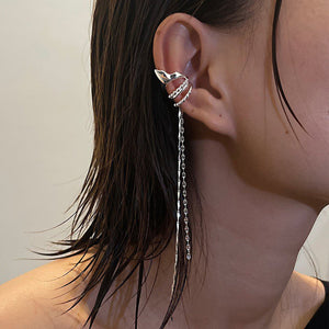No Pierced Long Elf Ear Clip Chain Ear Bone Earrings - Zambeel