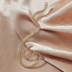 Non - hole Ear Clip Vintage Zircon Snake - shaped Earrings For Women Exaggerated Fake Cartilage Ear Cuff Fashion Jewerly Gifts - Zambeel