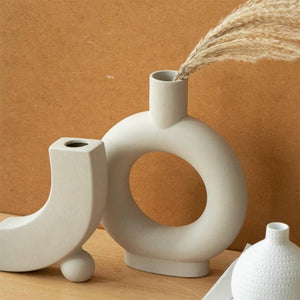 Nordic Ceramic Vase Home Decoration Decoration White Vegetarian - Zambeel