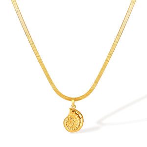Ocean Series Stainless Steel Conch Shape Hundred Clavicle Chain - Zambeel