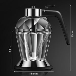 Oil Dispenser Diamond Shaped Glass Oil Bottle Kitchen Push Design Seasoning Bottle - Zambeel