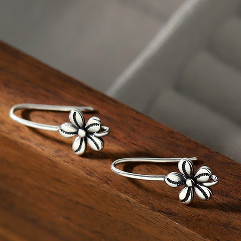 One Thought 925 Sterling Silver Flower Earrings For Women - Zambeel
