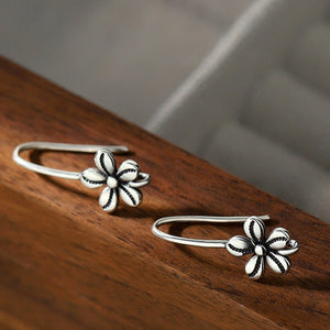 One Thought 925 Sterling Silver Flower Earrings For Women - Zambeel