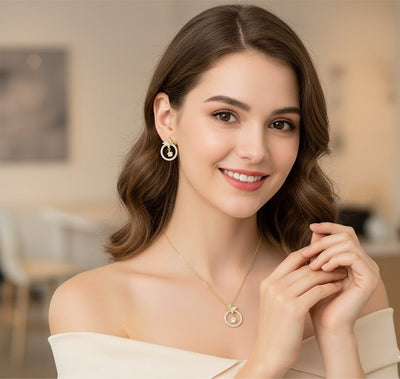 Open Circle Butterfly & Solitaire Set - Zambeel