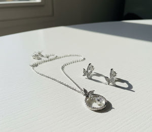 Open Circle Butterfly & Solitaire Set - Zambeel