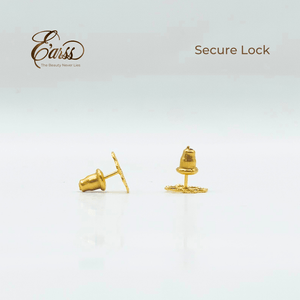 Open Daisy with Red Epoxy Gold Earring | Stainless Steel | 18K Gold Plated - Zambeel