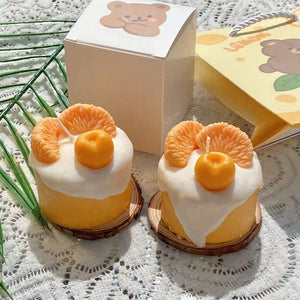 Orange Cute Fruit Cream Cupcake Scented Candles - Zambeel
