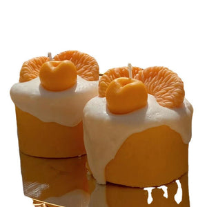 Orange Cute Fruit Cream Cupcake Scented Candles - Zambeel