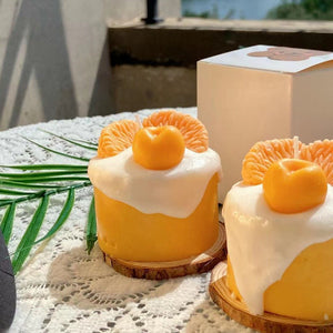 Orange Cute Fruit Cream Cupcake Scented Candles - Zambeel
