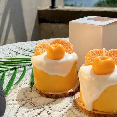 Orange Cute Fruit Cream Cupcake Scented Candles - Zambeel