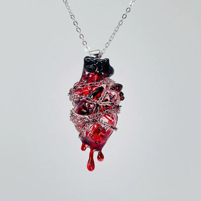 Original Design Handmade Wrapped And Bound Heart Pendant Couples Necklace - Zambeel