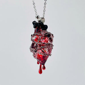 Original Design Handmade Wrapped And Bound Heart Pendant Couples Necklace - Zambeel