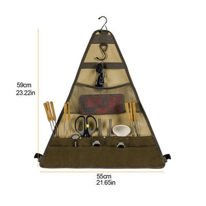 Outdoor Camping Tableware Spatula Spoon Hanging Cookware Foldable Tableware Bag - Zambeel