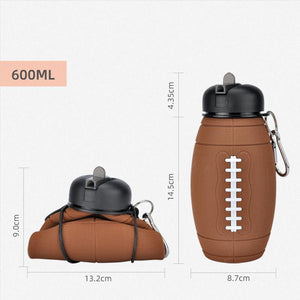 Outdoor Collapsible Sports Water Bottle Reusable Leak - proof Portable Football Water Bottle For All Sports - Zambeel