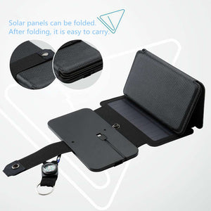 Outdoor Folding Solar Panel Charger Portable 5V 2.1A USB Output Devices Camp Hiking Backpack Travel Power Supply For Smartphones - Zambeel