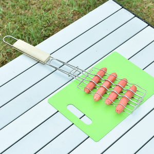 Outdoor Grilling Accessories Barbecue Tools Wooden Handle Sausage Clip Barbecue Clip Vegetable Clip Barbecue Rack - Zambeel