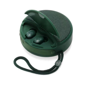 Outdoor Portable Headset Bluetooth Speaker Integrated Wireless 3D Stereo Subwoofer Music Speaker Support TF Card FM Radio - Zambeel