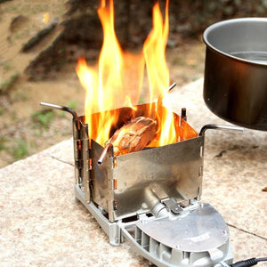 Outdoor Portable Stainless Steel Wood Stove Folding Camping - Zambeel