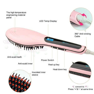 Paddle Brush Hair Straightener - Zambeel