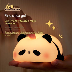 Panda Night Lights For Kids Cute Animal Silicone Timing Rechargeable Lamp Cartoon Panda Bedroom Decoration Kids Boys Girls Gift - Zambeel