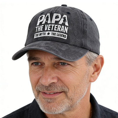 Papa Hats For Dad Birthday Gifts, Adjustable Embroidered Wash Cotton Baseball Cap - Zambeel