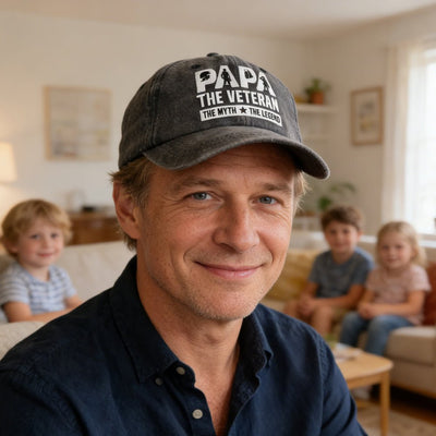 Papa Hats For Dad Birthday Gifts, Adjustable Embroidered Wash Cotton Baseball Cap - Zambeel