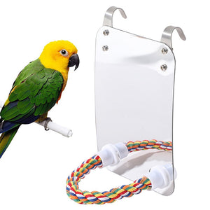 Parrot Toy Acrylic Bird With Mirror - Zambeel