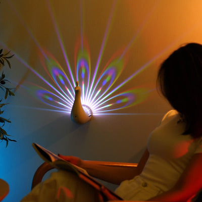 Peacocks Wall Lamp Colorful Ambient Lighting Modern Creative Atmosphere 3D Body Animal Lighting Lustre For Bedroom - Zambeel