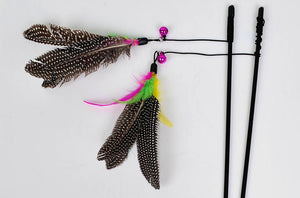 Pearl Bird Funny Cat Stick Feather Pet Toy Bell Funny Cat Stick - Zambeel