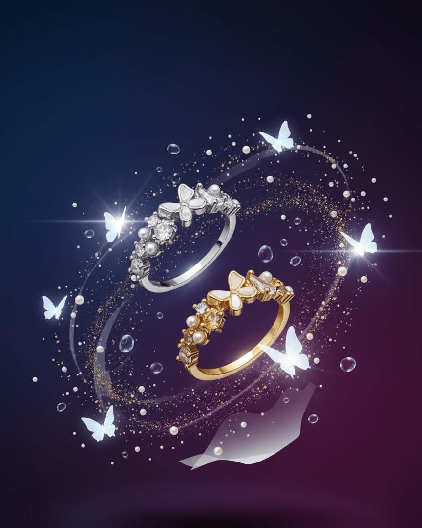 Pearl Butterfly Cluster Ring - Zambeel
