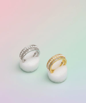 Pearl Crystal Band Ring - Zambeel