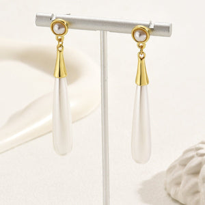 Pearl Earrings Drop - shaped Long Earrings Niche - Zambeel