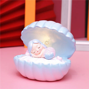 Pearlescent Mermaid Star Lamp Ins Girl Dream Shell Lamp Fairy Decoration Night Light Resin Crafts - Zambeel