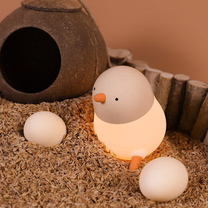 Pecking Rice Chicken Small Night Light Bedroom Bedside Lamp Charging - Zambeel