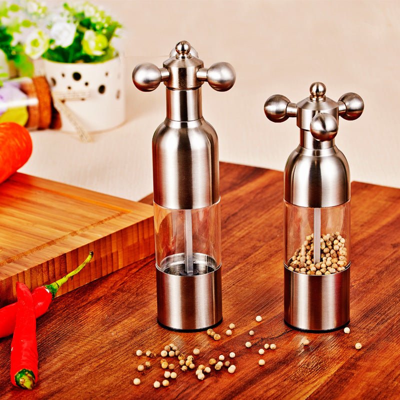 Pepper Mill Gadgets Pepper and Salt Grinder Grinding 4 Color Garlic Grinding Spice Grinder Kitchen Creative Tools BBQ Accessory - Zambeel