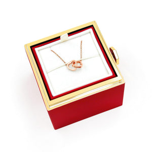 Personalized Engraved Stainless Steel Double - Ring Heart Necklace - Zambeel
