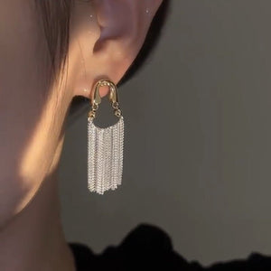 Personalized High - grade Temperament Curved Tassel Earrings - Zambeel