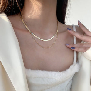 Personalized Retro Layered Double Layered Necklace - Zambeel